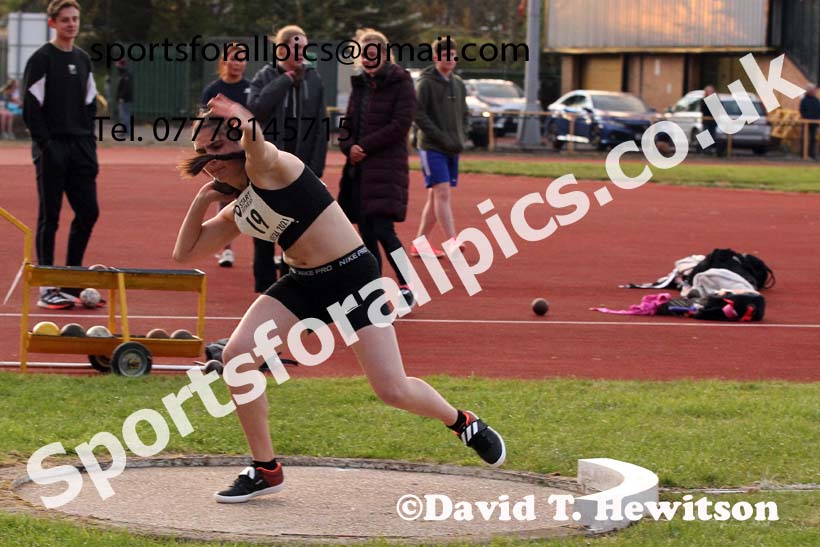 Shot putt, North East Grand Prix No. 1, Monkton on Wednesday, April 28th, 2021. Photo: David T. Hewitson/Sports for All Pics